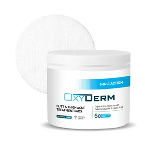 Butt & thigh Acne Treatment Pads - Exfoliating Pads to Eliminate Acne Causing Bacteria. Removes Pimples, Blemishes & Ingrown Hairs for the Buttocks & Thigh Area for Both Men & Women.