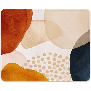 Pad, Square Anti-Slip Rubber Gaming Mousepad, -Textured &   Mat with Stitched Edges, Cute Office  Pads for Women Men Laptop, 10" x 8", Abstract Art Stones