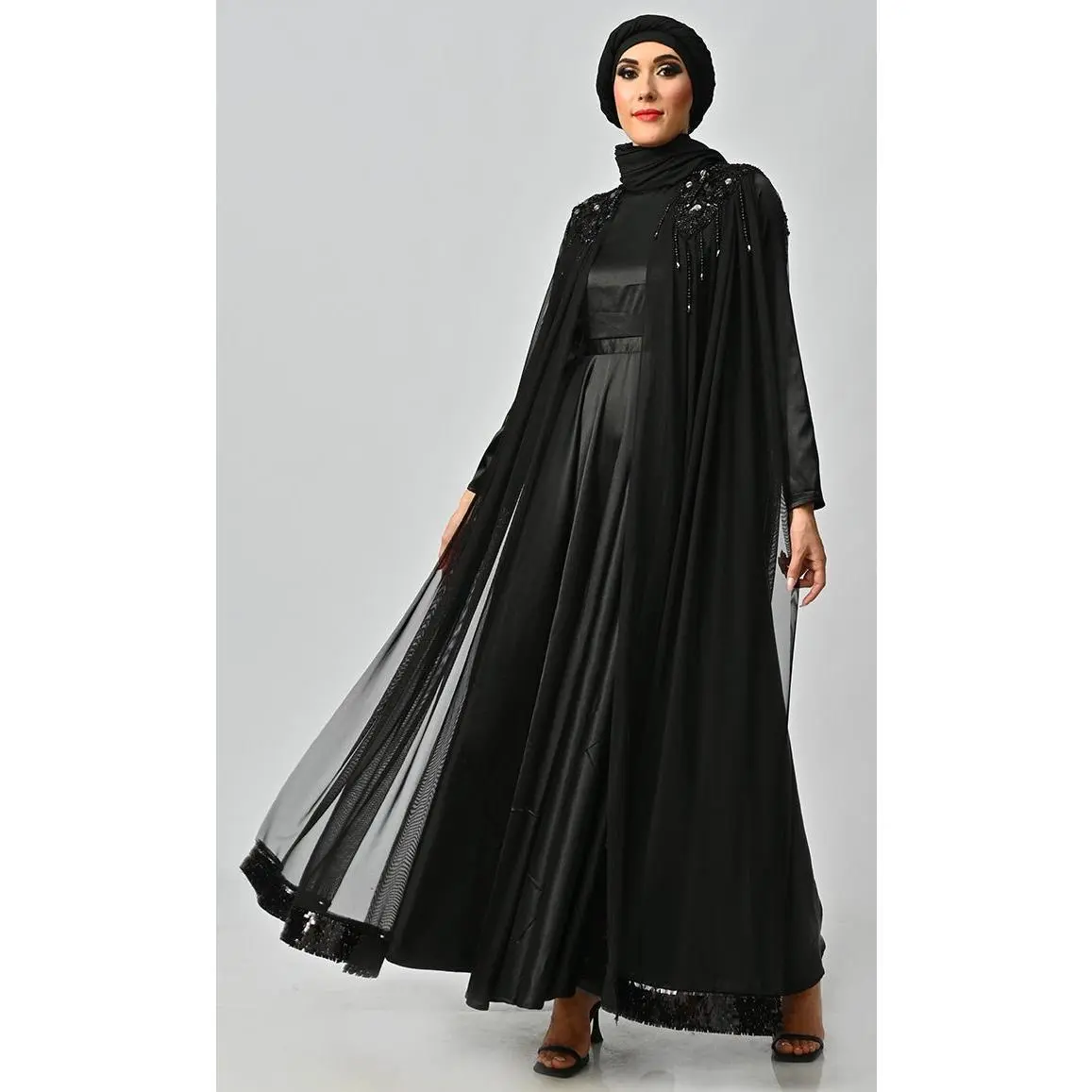 Islamic Princess Black Beautiful Elegant Designer Abaya