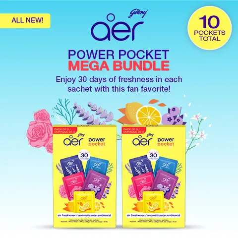 Aer Power Pocket Scented Aqua Aroma Freshener Bundle - Colorful Minimalist Compact Home Fragrance, 5 Packs x 2 Units (10 Total), Blueberry & Citrus Scents, 1-Month Long-Lasting Freshness, Hanging Hook, Room Decor Use