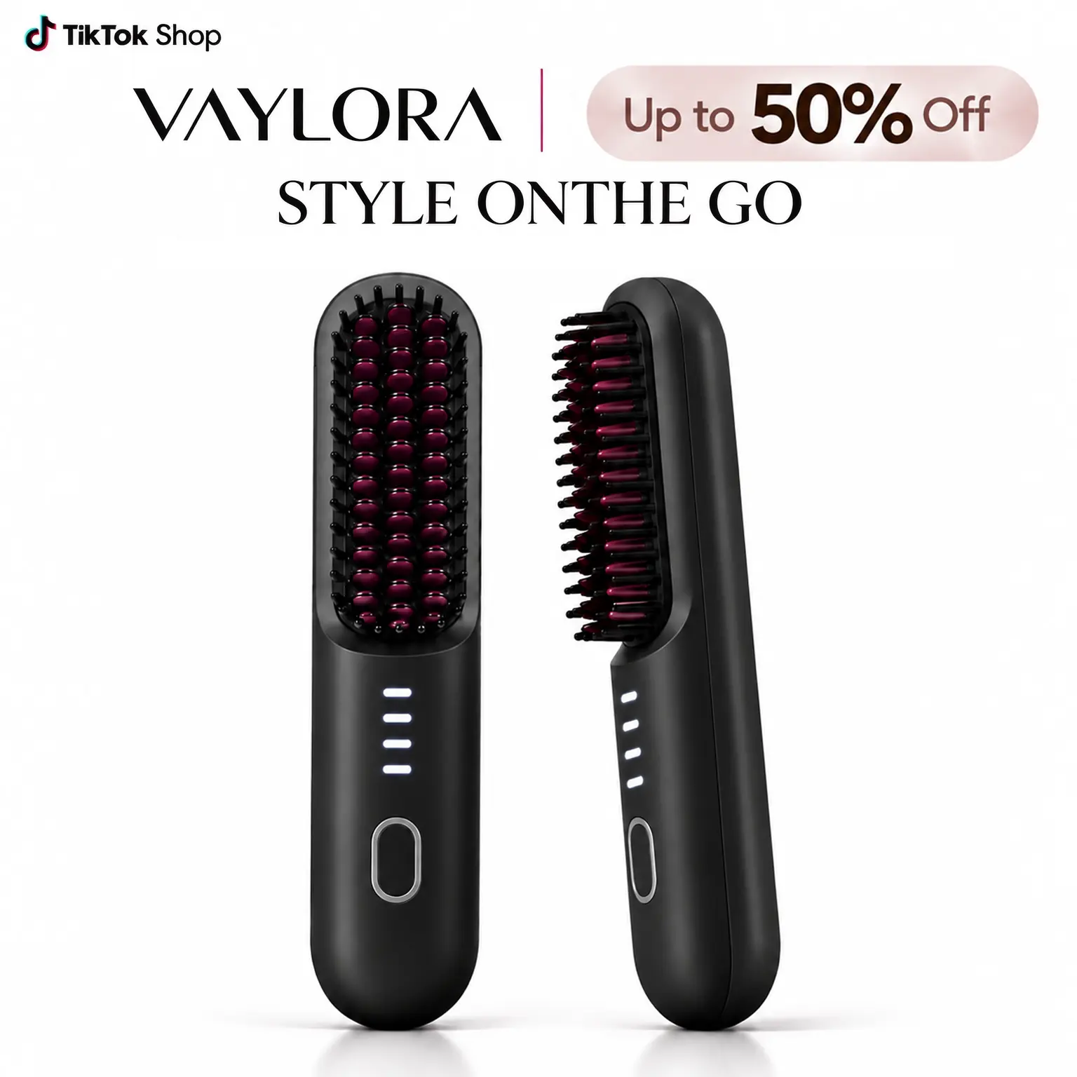 Go Brush Pro 2026 Cordless Hair Straightener Brush USB Rechargeable Fast-Heating 4 Temperature Settings Negative Ion Anti Frizz Styling Comb 3D Anti Scald Design Lightweight Portable Hair Styling Tool for Home Travel Gift for Women black friday sale