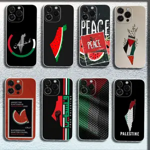 P-Palestine-es-F-Flag MAP Phone Case For iPhone 16,15,14,13,12,11 Plus,Pro,Max,XR,XS,X,Plus,SE,Mini Transparent Soft Cover