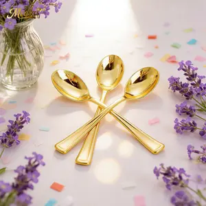 60-Piece Dessert Spoon Set, Reusable Hard Plastic Cutlery for Home Parties, Valentine's Day, Easter, Wedding Picnics