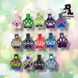 Pride Paw Keychain | Embroidered Vinyl Keychain | LGBTQ Pride Accessory | Furry Pride | Custom Flag Keychain