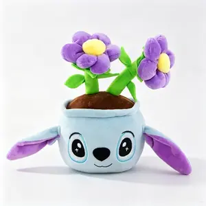 Stitch Flower Plush Toy Disney Licensed 8.66 Inches Soft Cute Stuffed Collectible Doll Gift for Kids & Teens