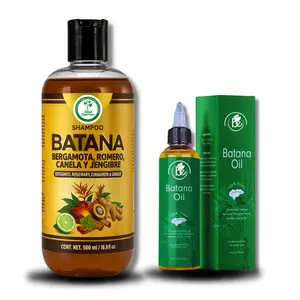VIRAL Batana Oil Shampoo w/Bergamot, Rosemary, Cinnamon, Aloe Vera & Ginger – 16.9 fl oz – Salt-Free, Paraben-Free – For Dry & Thinning Hair – + 4 oz Batana Oil – Nourishing Combo Value Pack