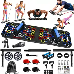 Push Up Board Foldable Multi-Handle Workout Station, Compact Portable Equipment for Chest, Abdomen, Arm & Back Floor Training