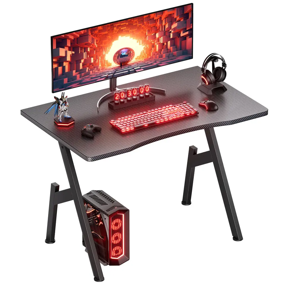 Gaming Desk 32 Inch Ergonomic Gamer Desk Carbon Fiber Surface Computer Desk