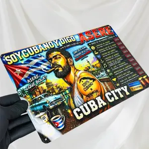 12x8 in Cool Design Metal Plaque - "Soy Cubano y Digo Asere – Cuba City" 100% Cubano Home Decor Sign, Plaque Gift for Cuban Enthusiasts