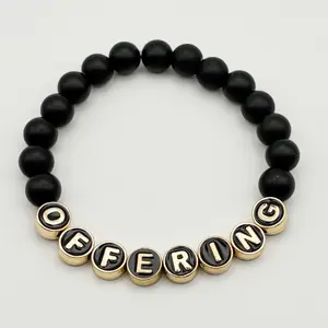 ST song inspired bracelets matte black gemstone