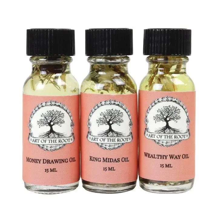 Money 3 OIL SET with Money Drawing, Wealthy Way & King Midas Oils (Wiccan Pagan...