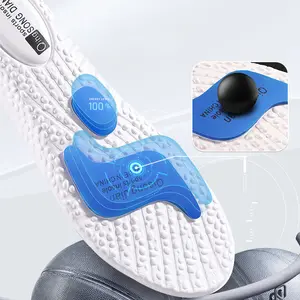 2Prs Per Pack Air Cushion Sport Insoles with High-Elastic TPE Heel Cushion, Shock-Absorbing & Sweat-Wicking Design, Provides All-Day Comfort & Relief for Heel Discomfort, Ideal for Running, Walking, Hiking & Daily Wear