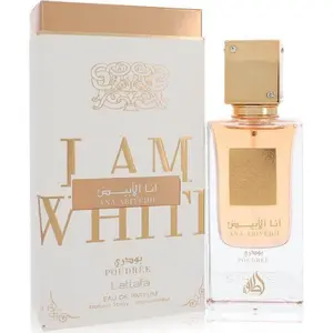Lattafa Ana Abiyedh Poudree Unisex Long-Lasting EDP - 2.04 fl oz Floral Fragrance with Roses, Musk, Earthy Woody Scent, Patchouli Base, New in Box