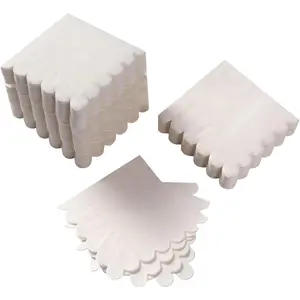 100 Pack 2-Ply Scalloped Edge Cocktail Napkins, 5*5 Inch Folded Disposable Dessert Napkins, Premium Paper Table Essentials, Perfect for Wedding Receptions, Birthday Parties, Bridal Showers, Anniversary Events & Daily Dinner Decor