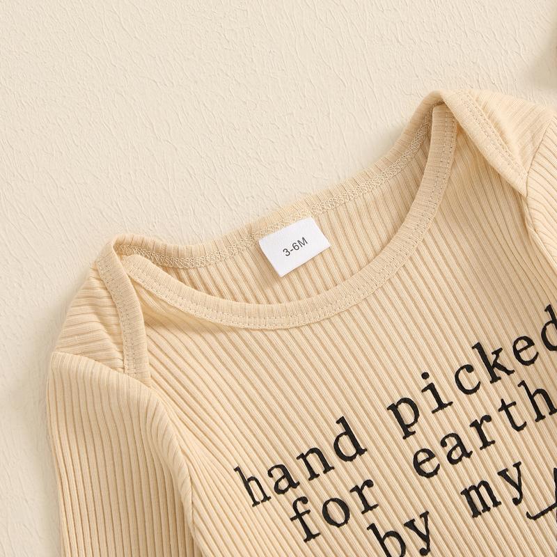 Hand Picked for Earth By My Great Grandma Grandpa In Heaven Bodysuit Romper Newborn Baby Ribbed Jumpsuit Coveralls