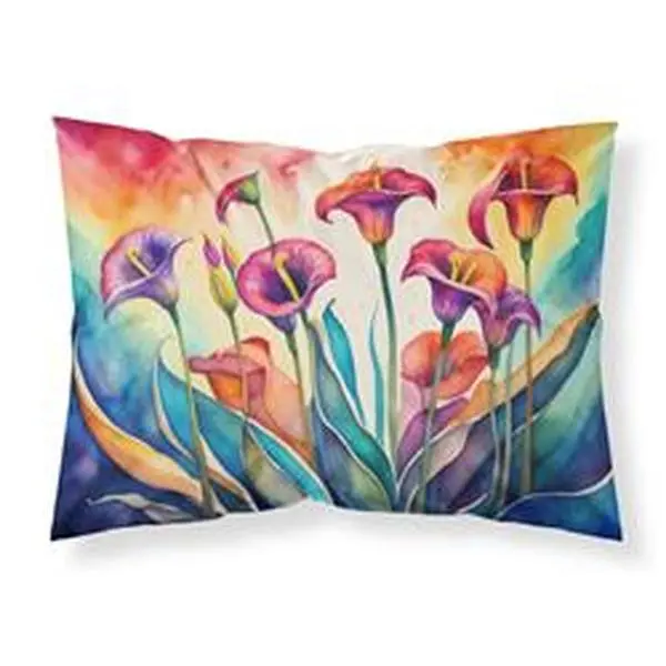 Unisex Calla Lilies Color Fabric Standard Pillowcase, 20.5 x 30 in, Breathable, Machine Washable, Dry at Medium Heat, Vibrant Artwork