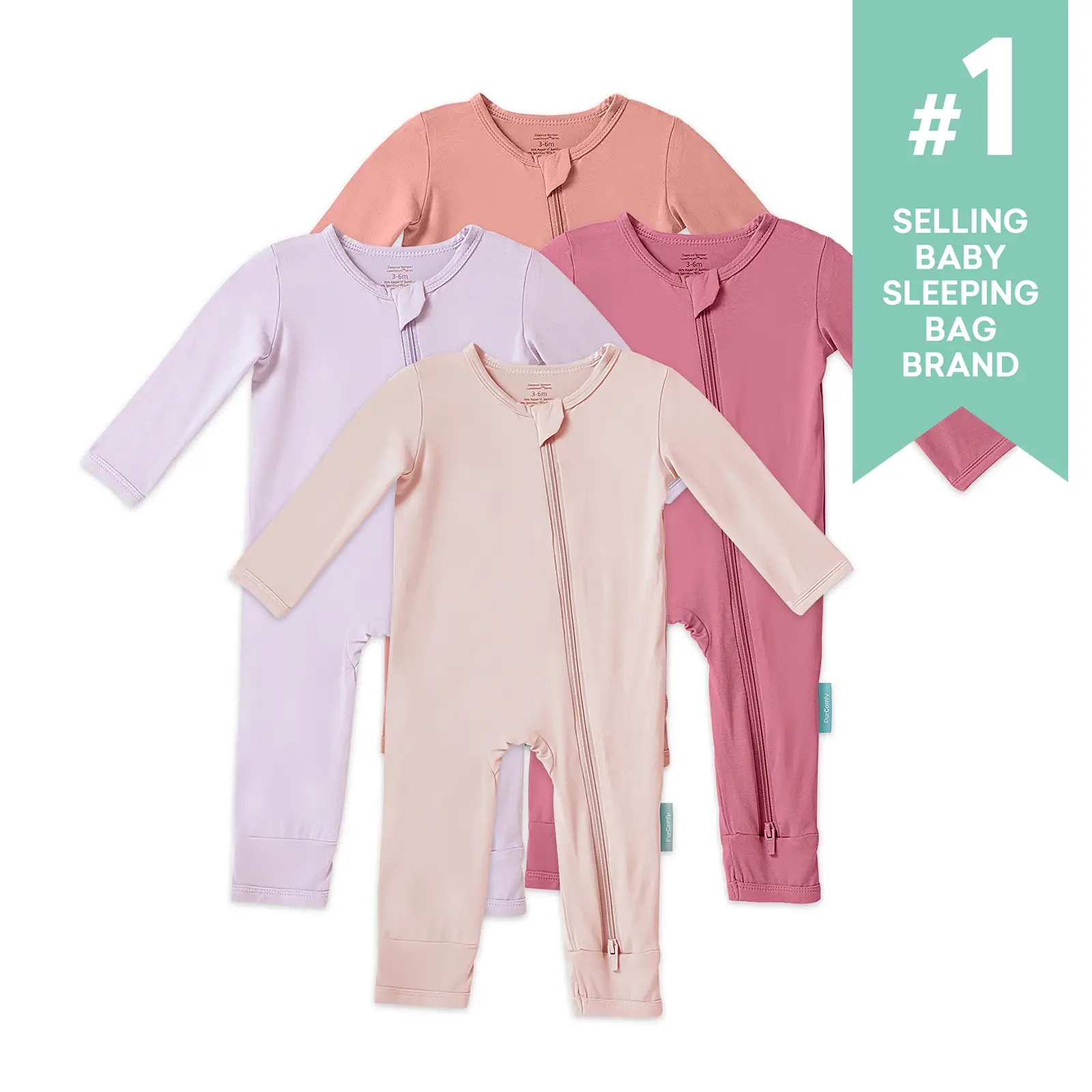 PurComfy 4-Pack Supersoft Bamboo Romper, Comfortable Baby Sleepwear Pjs, Eczema-Soothe Baby Sleepwear Clothing for Boys&Girls (0-24M), One Piece
