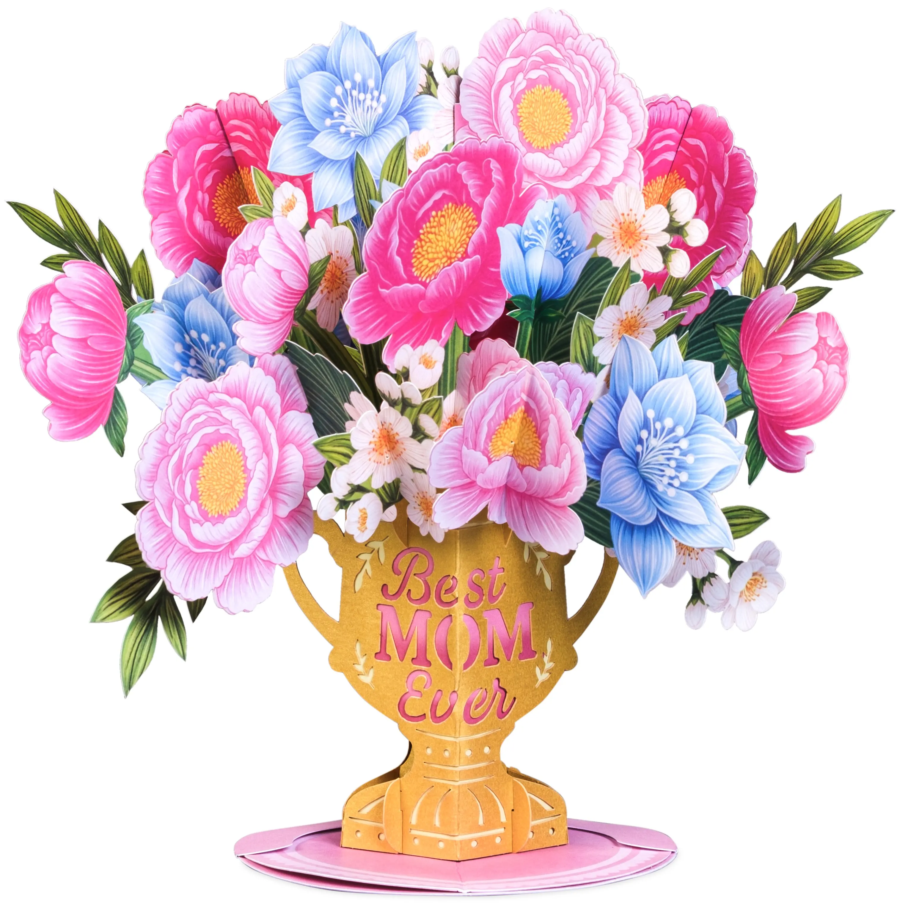 Paper Love 10x7 in 3D Floral Pop-Up Flower Bouquet Card - Office Stationery Keepsake, Home/House/Room Decor with Floral Theme, Mother’s Day Gift for Mom
