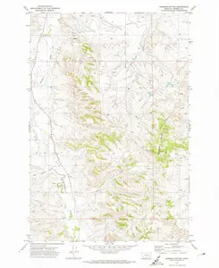 Rosebud Buttes Montana USGS Topographic Quadrangle Map, 1971, 1:24000