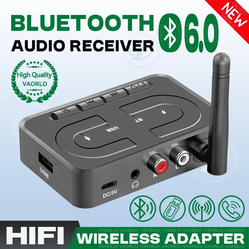 Bluetooth 6.0 Audio Receiver 3.5mm AUX RCA With Mic HIFI Stereo Wireless Adapter Support USB U-Disk For Car Speaker Amp Bluetooth 6.0 Audio Receiver 3.5mm AUX RCA With Mic HIFI Stereo Wireless Adapter Support USB U-Disk For Car Speaker Amp
