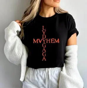 Gaga Mayhem Ball Unisex T-Shirt, Distressed Retro MVYHEM Cross Design, Best Gift for Music Lovers
