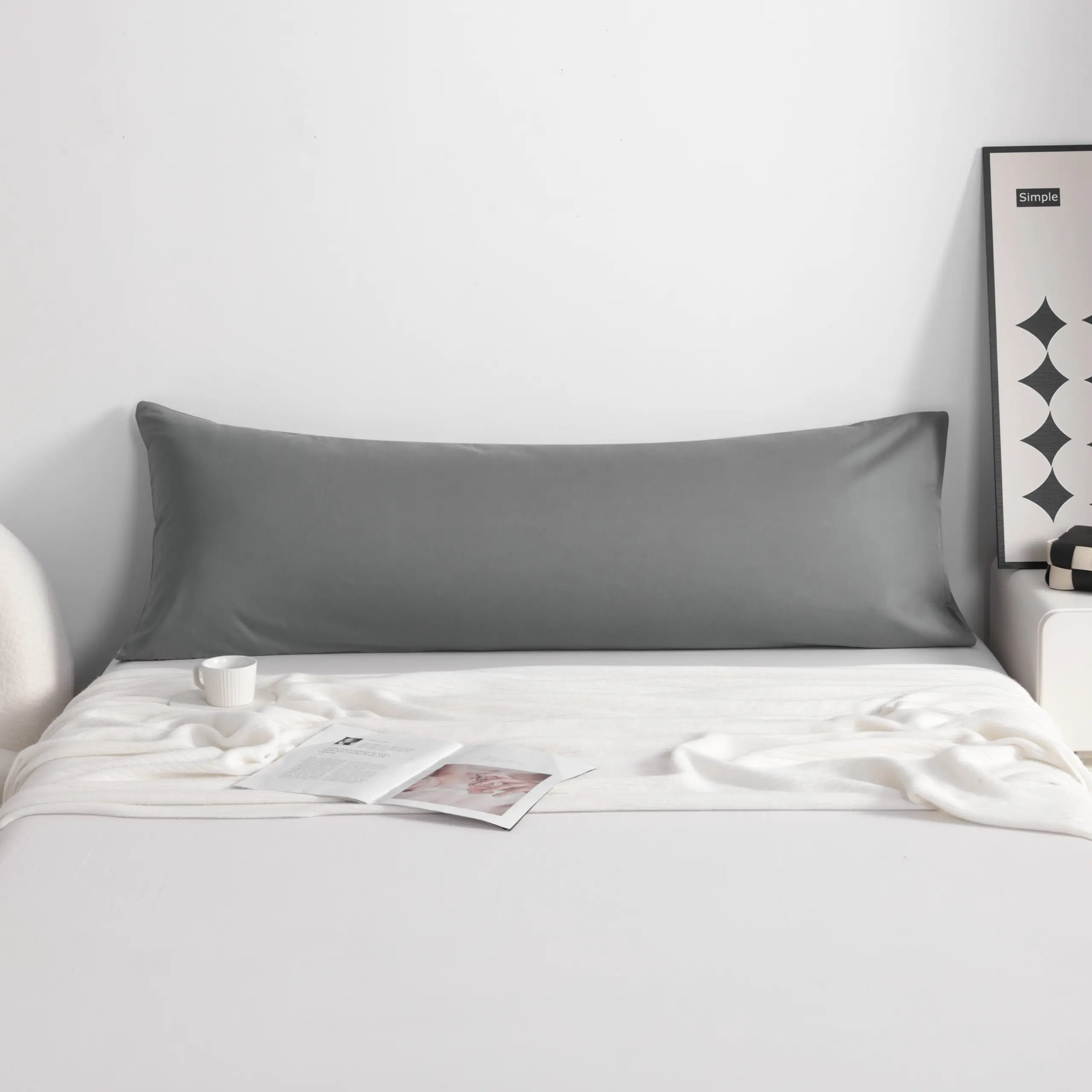 NTBAY Cotton Body Pillowcase – 20x54 Size with Envelope Closure, Breathable & Soft for Beds