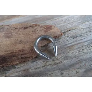 12G 10G 8G 6G Horseshoe Long 8mm Spike Surgical Steel Barbell Piercing 12G (2.0mm) 10G (2.5mm) Septum