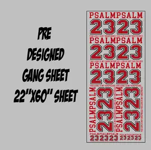 Psalm 23 DTF Transfer Gang Sheet | 22" wide x 60" long DTF Gang Sheet | Ready to Press Tshirt Transfers