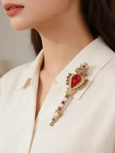 Crystal Magic Wand Crown Brooch Pin, Lapel Brooch, Elegant Jewelry Accessory, Perfect for Parties and Special Occasions, Unisex Fashion Item