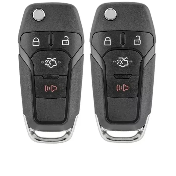 Two 4 Buttons Remote Flip Key Shell Compatible with Ford Fusion 2013 - 2016 FCC ID: N5F-A08TAA IC: 3248-A08TAA Replacement for PN: 164-R7986, 5924003 (No Electronics or Circuit Board are Included.)