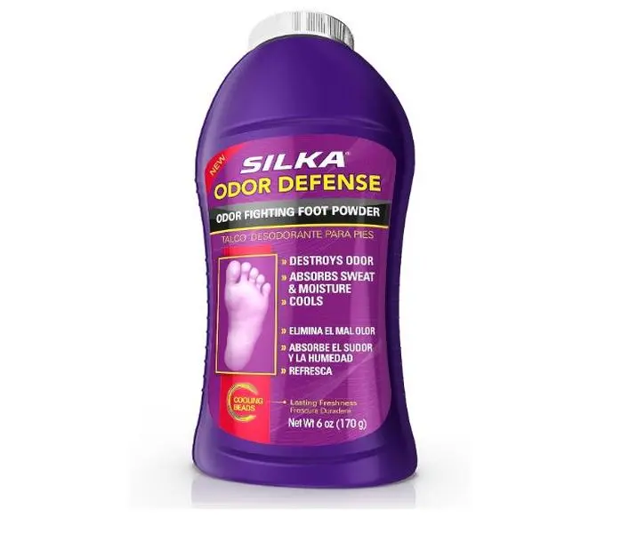 Silka Talc+Corn Starch Foot Powder & Deodorant - 6oz Single Pack, Odor Eliminator, Cooling Beads Bring a Fresh Scent, Sweat Absorber, Excess Moisture Controller, Contains Neither Harmful Additives (Beauty & Personal Care, Foot Treatments & Remedies)