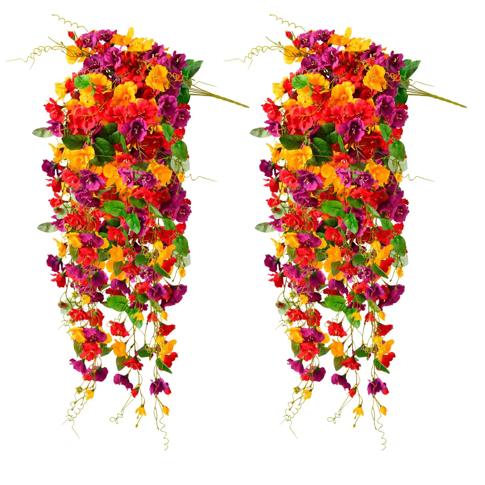 2pcs Faux Hibiscus Hanging Plants, UV Resistant Artificial Flowers for Valentine's Day Gifts, Spring Summer Porch, Patio, Front Door, Indoor Outdoor Planter, Balcony & Home Decor