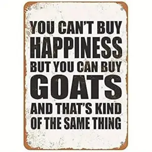 1pc Funny Goat Quote Aluminum Sign - 8x12 Inch Rustic Wall Decor with Humorous Goat Illustration, Perfect for Animal Lovers & Home Decoration, Distressed Design |   Weathered Finish