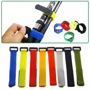 5pcs Fishing Rod Tie Holder Strap Suspender Fastener Hook Loop Ties Belt Fishing Rod Strapping Wrap Band Outdoor Fish Tool