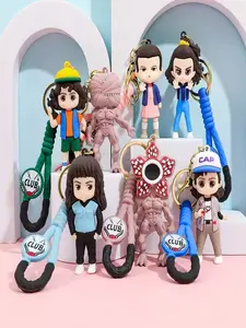 Stranger Things 3D PVC Keychain, Hellfire Club Strap, Eleven Dustin Eddie Demogorgon Vecna, Cute Figure Pendant, Bag Charm & Key Ring