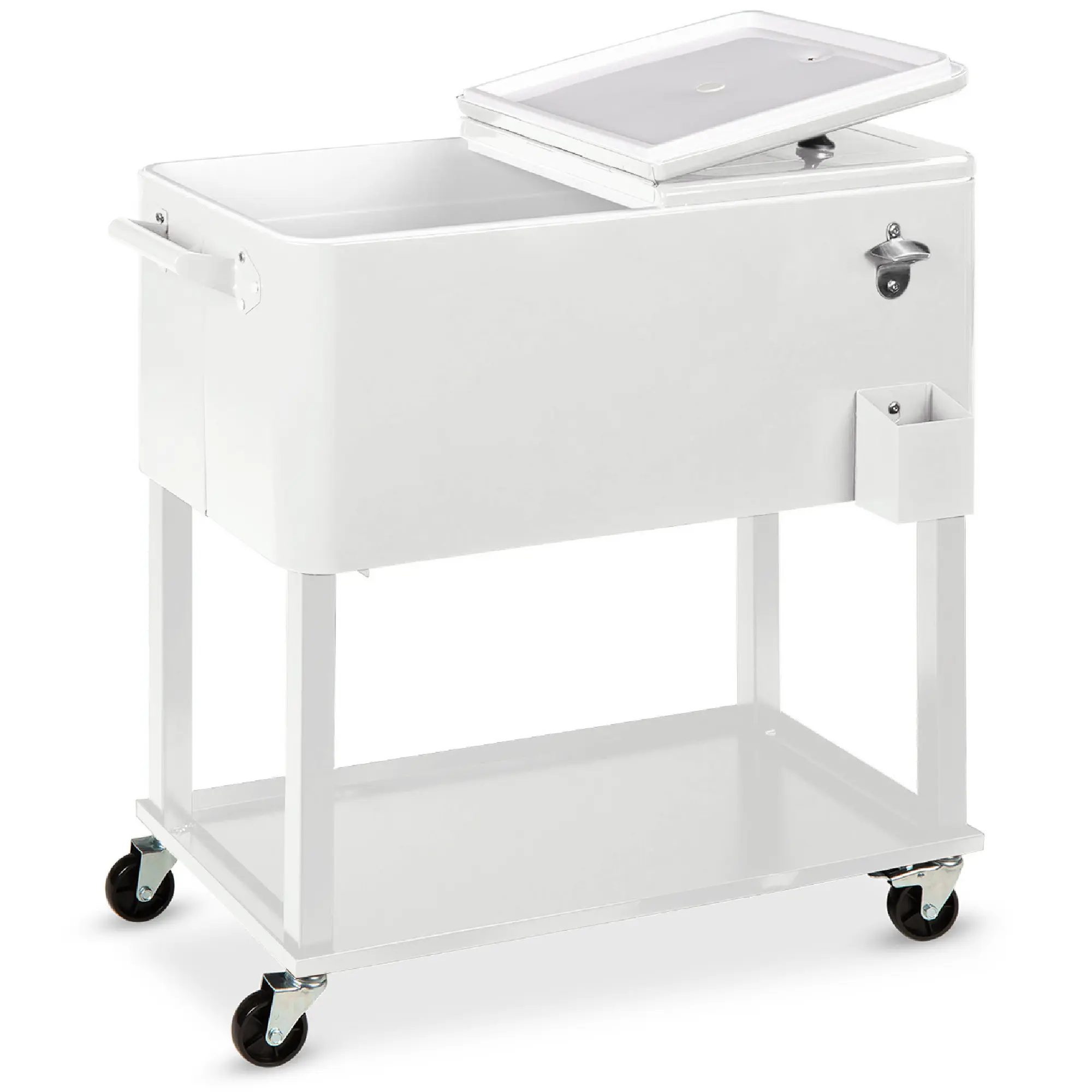 Best Choice Products 80qt Steel Rolling Cooler Cart w/ Bottle Opener, Catch Tray, Drain Plug, Locking Wheels
