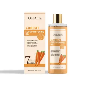 OceAura 7-Day Carrot Body Oil | With Jojoba Oil, Hyaluronic Acid & Vitamin C | Brightening, Dark Spot Fading, Deep Moisturizing | Gentle Non-Irritating for Sensitive Skin