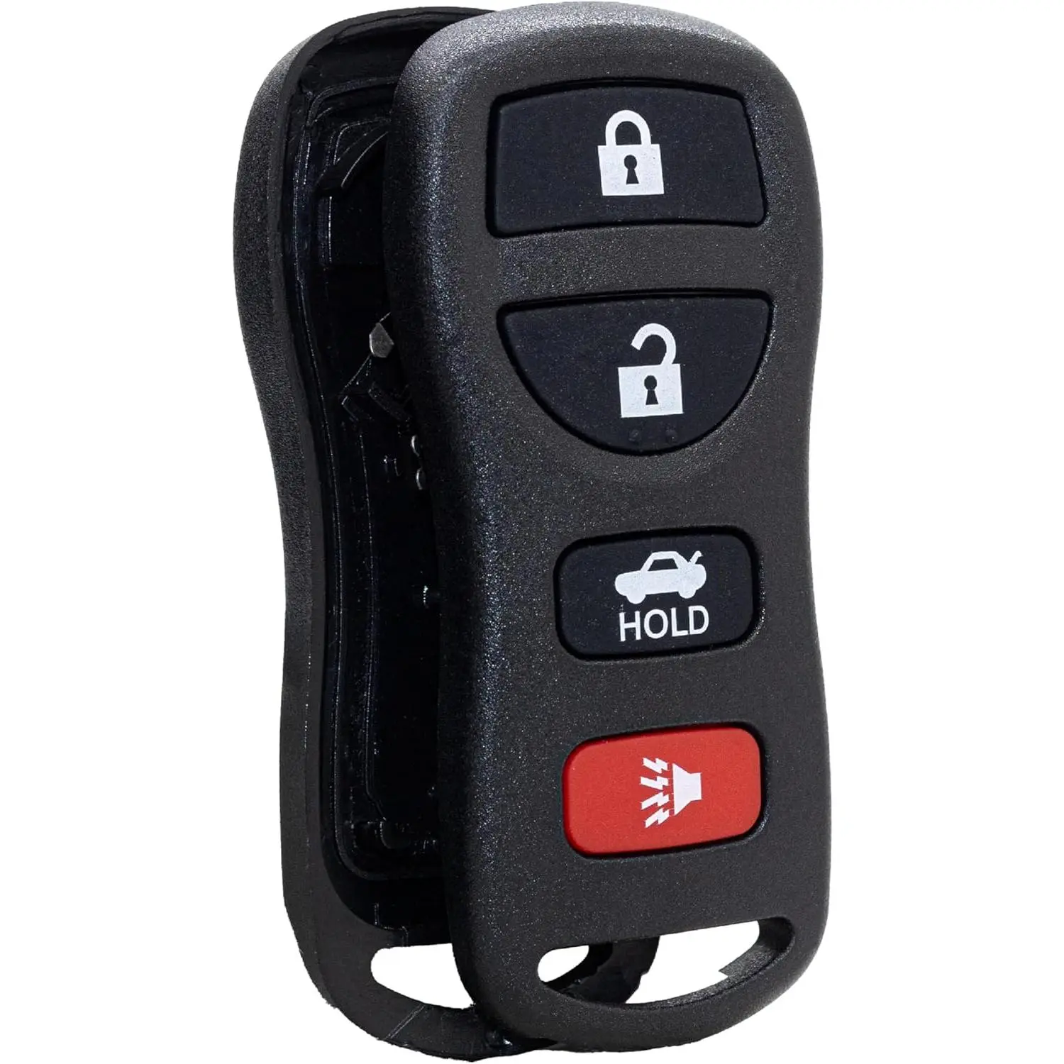 4-Button Car Key Holder, Keyless Entry Fob Remote Control Replacement Case Only for Nissan & Infiniti