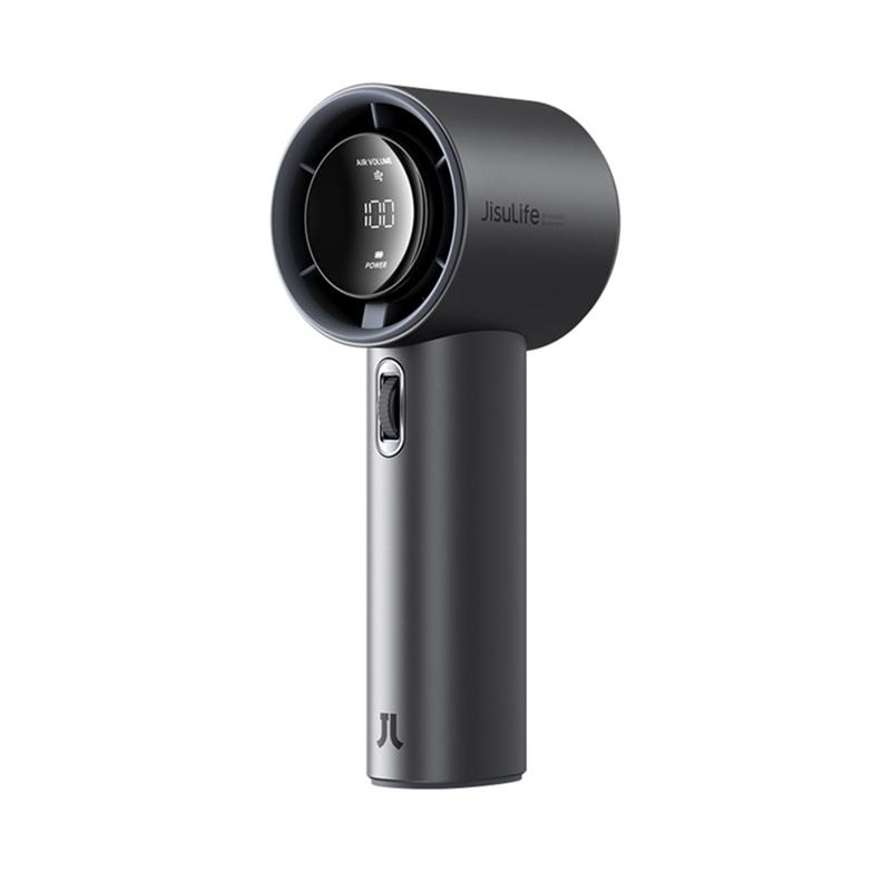 JISULIFE Handheld Fan Pro1S - 5000mAh Battery, 9m/s Wind Speed, Digital Display, USB Rechargeable, Portable Fan for Travel & Outdoor, Gifts for Women Men, Brushless Motor, 15000 RPM, 3-15 Hours Cooling