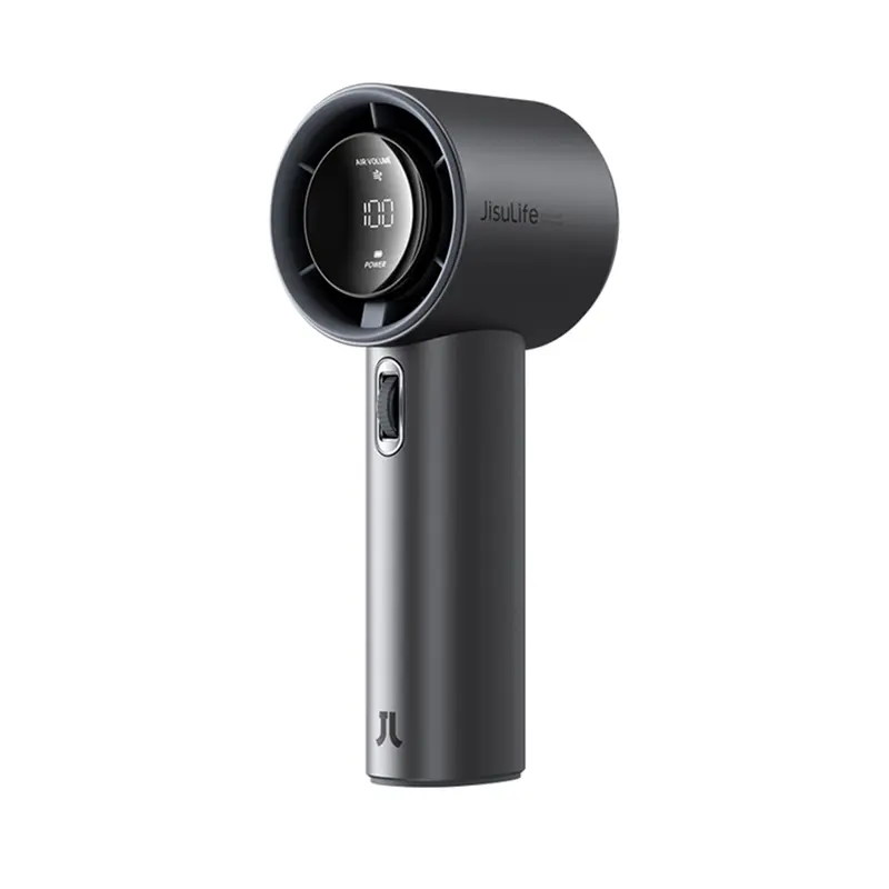 JISULIFE Handheld Fan Pro1S - 5000mAh Battery, 9m/s Wind Speed, Digital Display, USB Rechargeable, Portable Fan for Travel & Outdoor, Gifts for Women Men, Brushless Motor, 15000 RPM, 3-15 Hours Cooling