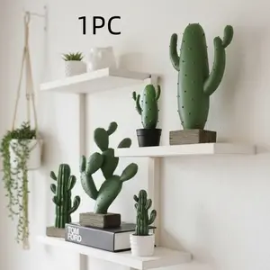 Resin Cactus Home Decor, Creative Desktop Ornament, Figurine Decor for Living Room, Dining Room, Bedroom, TV Stand, Unique Furniture Accent Piece