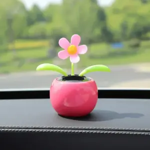 Car Decoration Fun Solar-Powered Cartoon Bright Decorative Gift Car Dashboard Dancing Flower Swinging Toy
