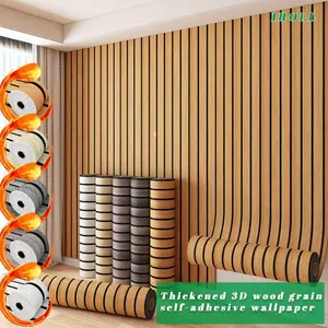 118 Inch 2mm Thick Metal Slot Grille Wallpaper, PVC Multi-Layer Self-Adhesive Wall Sticker, Decorative Wallpaper, 4 Colors, Soundproof Wear-Resistant, Textured Wall Paper