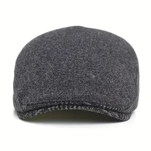 Men'S & Women'S Vintage Winter Warm Plaid Beret Hat - Thick Warm Adjustable Flat Cap with Plaid Pattern, & Brown Tartan Design, Hand Wash/dry Clean For Cold Weather, Casual & Formal Wear, Winter Hat, Cold Weather Gear, Classic Design