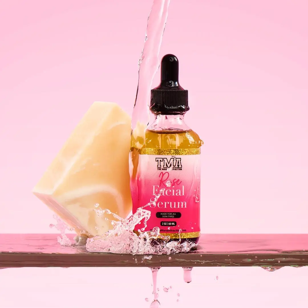 Facial Cleanse & Hydrate Bundle Herbal Collection for Dirt Removal & Acne Calming Turmeric Honey Bar & Rosé Serum