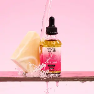 Facial Cleanse + Hydrate Bundle Herbal Collection for Dirt Removal & Acne Calming Turmeric Honey Bar & Rosé Serum