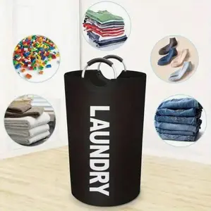 Large Collapsible Laundry Basket with Sturdy Metal Handles, Stylish Fabric Hamper for Dirty Clothes, Perfect for Bedroom, Bathroom & Dorm Room Storage
