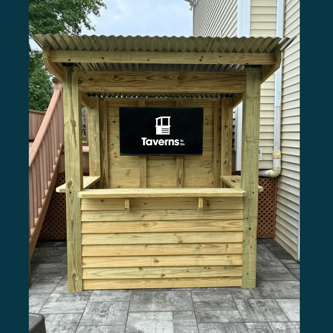 7 x 5 Temple Bar Deluxe (SMALL) Backyard Bar by TAVERNS-TO-GO