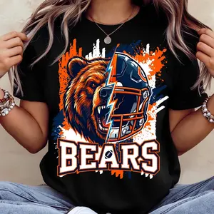 TLXT Chicago Football Bear Tshirt Gift For Fan