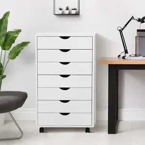 5/7-Drawer Mobile File Cabinet, Wooden Top Office Organizer with Wheels, Noiseless Full-Extension Drawers for Letter, A4, Legal Storage